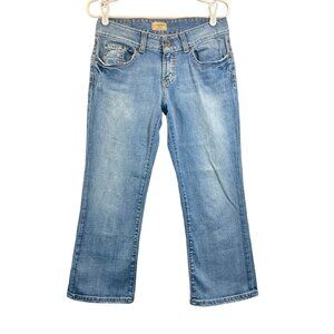 BKE Denim Womens Size 28 Wide Leg Crop Light Wash Denim Jeans 90's Casualwear